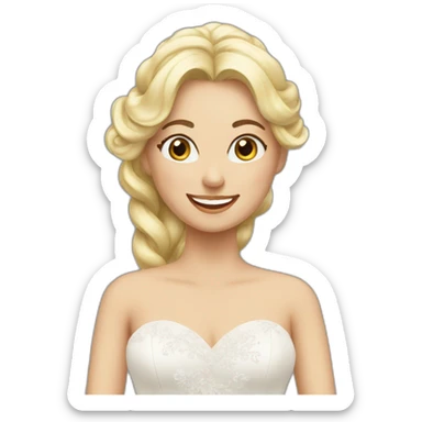 happy blond bride sticker