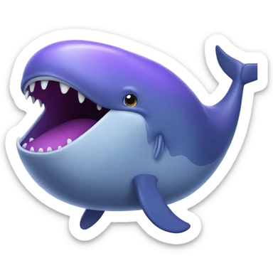 Blue whale purple, open mouth sticker