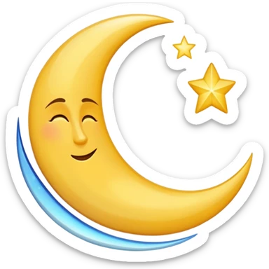 crescent moon emoji colored in #fb8275 sticker