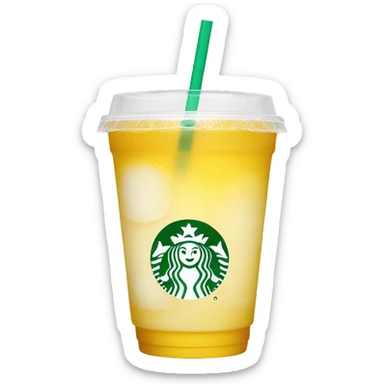 Starbucks yellow drink sticker