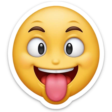 emoji sticking its tongue over top teeth  sticker