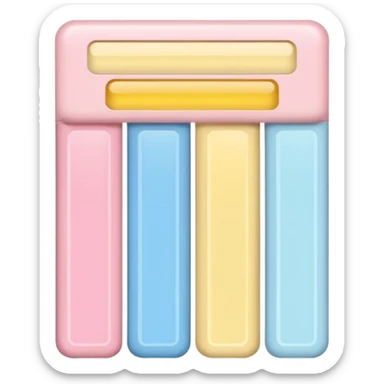 data bar with three columns: one pastel pink, one pastel yellow, and one pastel blue sticker