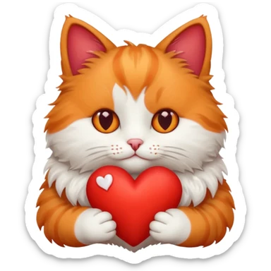 Valentine cat sticker