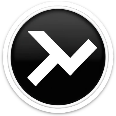 Black circle with a check mark on it sticker