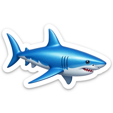 glitter azul-marinho tubarão sticker