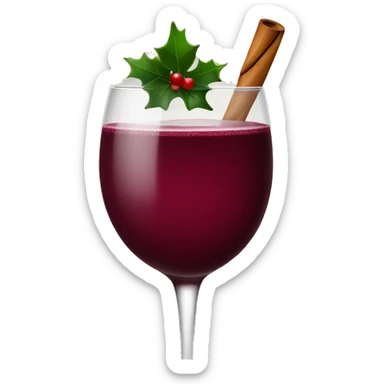 burgundy christmas drink sticker