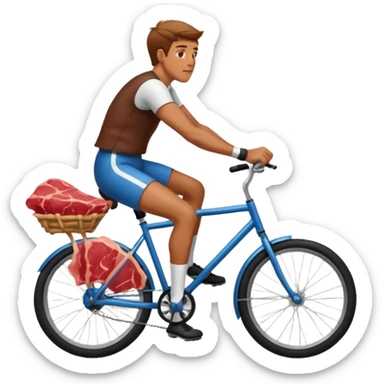 guy riding raw meat bike sticker