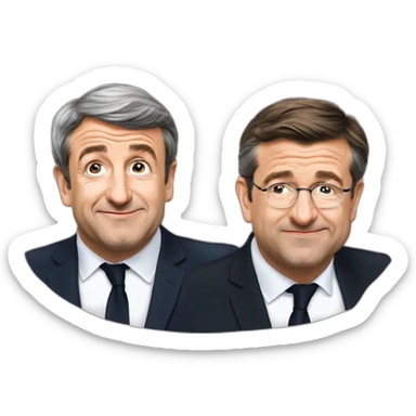 Emmanuel Macron kissin jean Luc Melenchon sticker