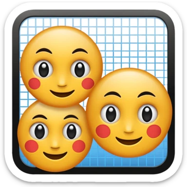 overlapping images, one realistic and one digital grid sticker