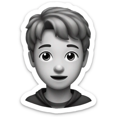 monochrome portrait of a boy sticker
