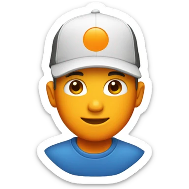 Full Orange cap with clean shaved face sticker