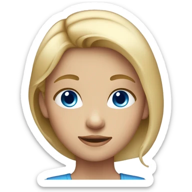 Girl with highlighted hair with blue eyes  sticker