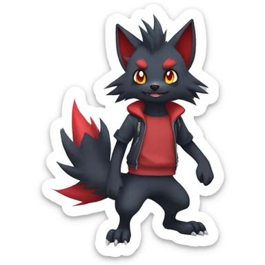 Cool Edgy Zorua-Zoroark-Mightyena full body sticker
