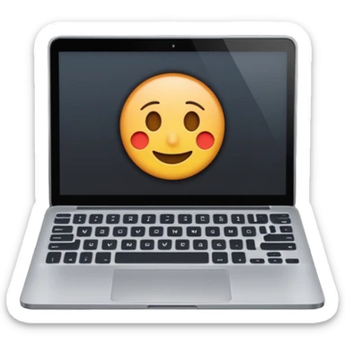 Laptop dark back screen with gray keyboard  sticker