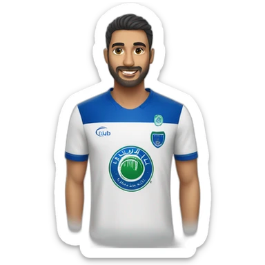 Saudi person wearing T-shirt,saudi Al Hilal club sticker