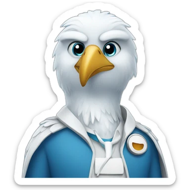 Dr_Adler is a blue anthropomorphic eagle sticker