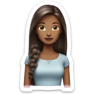 Girl like Barbie but with a dark brown hair  sticker