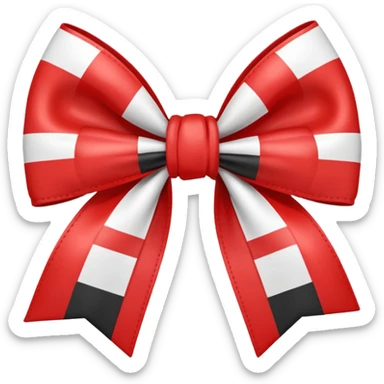 Red gingham bow sticker