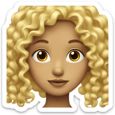 Blond curly girl with lovely eyes  sticker