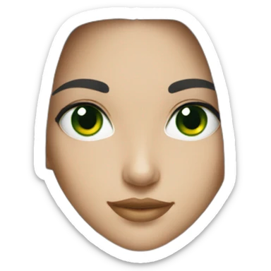 A handsome girl with green eyes and black hair sticker