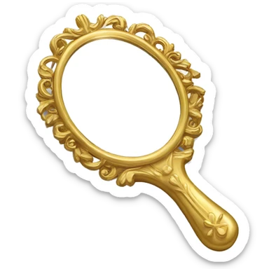Beautiful gold hand mirror sticker
