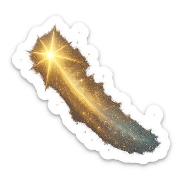 sparkling shooting star sticker