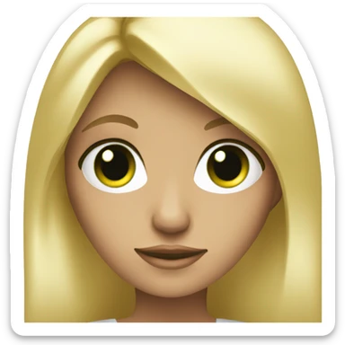 blond girl with laptop green eyes  sticker