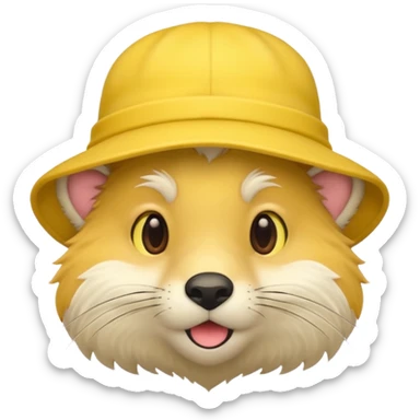 yellow hat animal sticker
