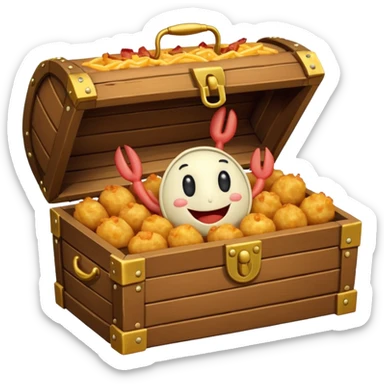 Mr. Krabs’ Cheesy Bacon Tots is aCrispy, coin-shaped tots filled with gooey cheese, savory bacon bits, and fluffy potatoes. Served in a treasure chest carton, they're a crispy, cheesy jackpot straight with a face sticker