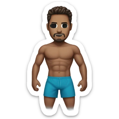 Iron Man with swim shorts sticker