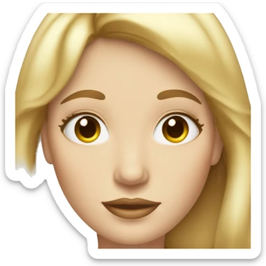 White women with vintage bangs and long golden hair sticker