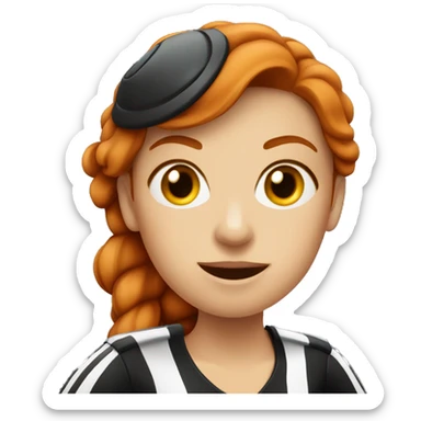 redhead female referee with whistle sticker