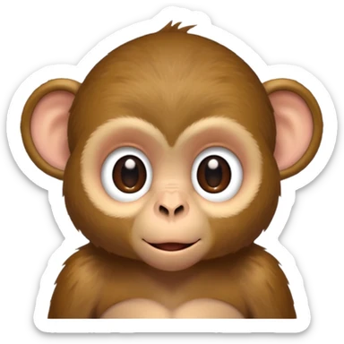 monkey cupping ear sticker