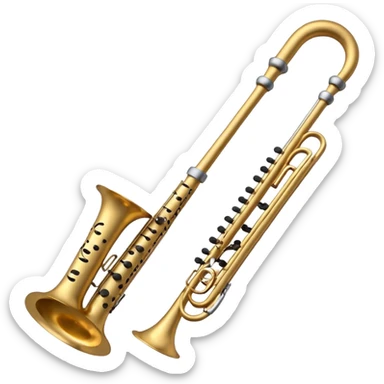 robot Create a sophisticated and elegant emoji that represents orchestration and arrangement. The design should feature a conductor’s baton, musical notes, and a symphonic score, symbolizing the process of arranging and orchestrating music. Incorporate instruments like a violin, trumpet, sticker