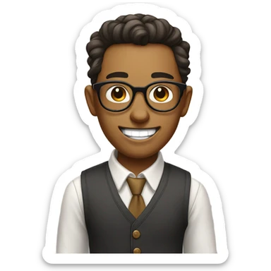 Nerd with glasses and buck teeth sticker