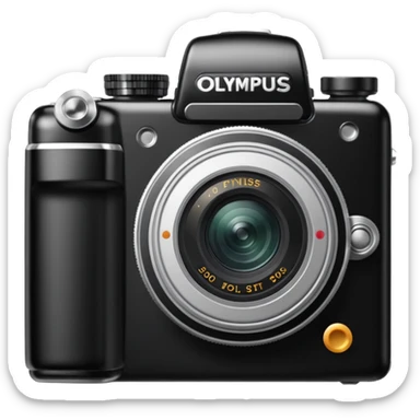 Transform this into a stylized 3D emoji-style icon of a retro [Olympus Stylus 300 Digital]  sticker