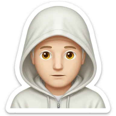 White hooded man sticker