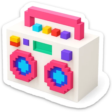 white boombox sticker