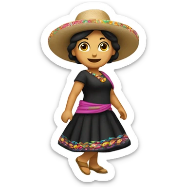 Cholita dancing Caporal sticker