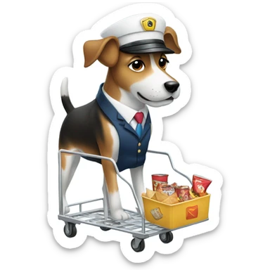 Dog flight attendant sticker