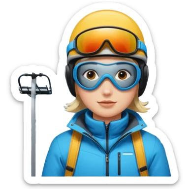 ski trip, person on a ski lift, winter gear sticker
