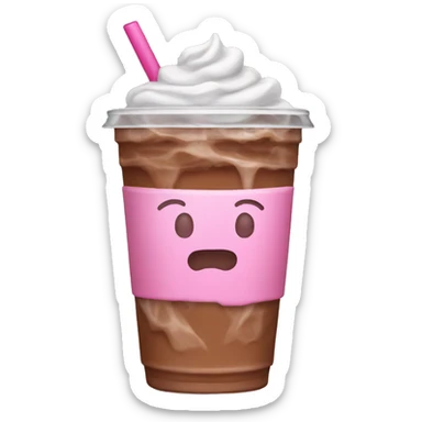 Pink ice coffee sticker