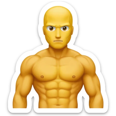6 pack abs yellow guy no face sticker