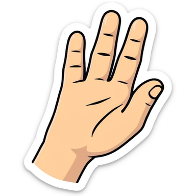 Cartoon hand making pinched fingers gesture sticker