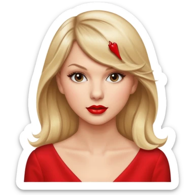 Taylor Swift red líp and elegant look sticker