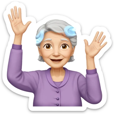 Old lady hands up raise the roof dancing  like she doesn’t care  sticker