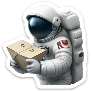 Astronaut holding letter G in space sticker