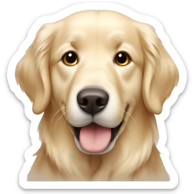 Cream colored golden retriever named Buddy sticker
