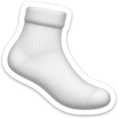 white sock seen directly from underneath showing bottom of the sole sticker