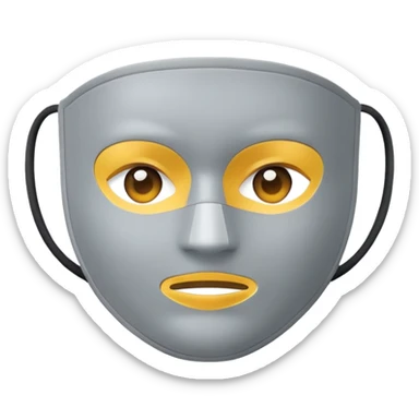 Face Mask (flat) – Misty Gray sticker